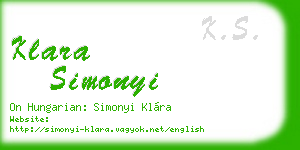 klara simonyi business card